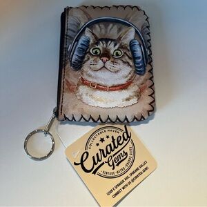 ❤️ Cat With Headphones Print Coin Purse